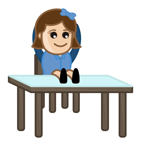 Lazy Female Receptionist - Офис Corporate Cartoon People — стоковый вектор