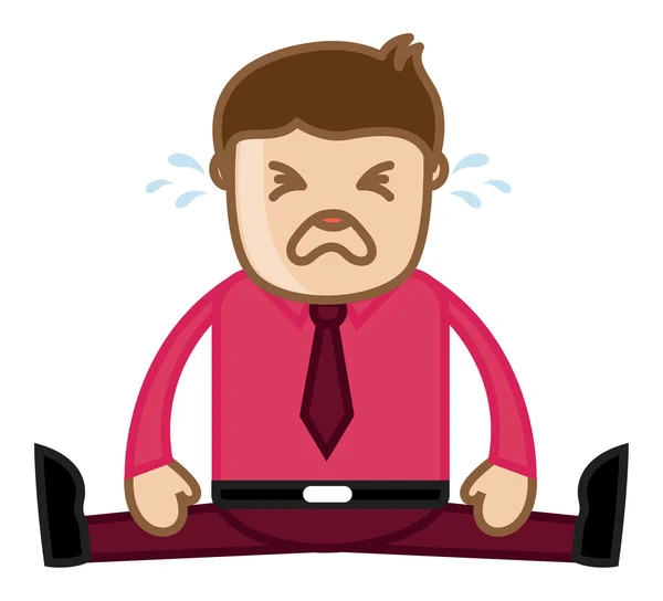 Office Man Crying - Corporate Cartoon People — Stock Vector