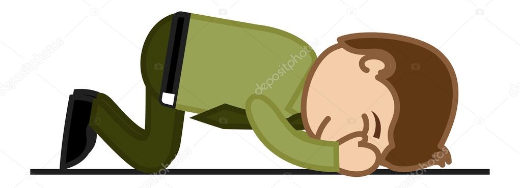 Very Sad Fail Man - Office Corporate Cartoon People Stok Vektor Bebas Royalti