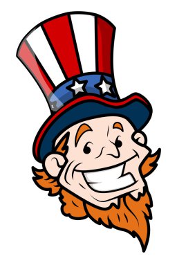 mutlu sam Amca karikatür yüz