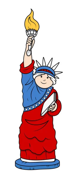Statue Of Liberty - 4th of July Vector Illustration — Stock Vector