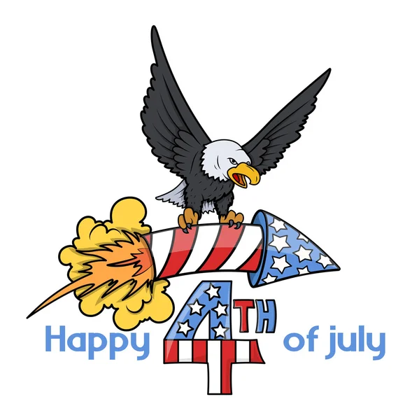 4th of July cartoon Texto decorativo — Vetor de Stock