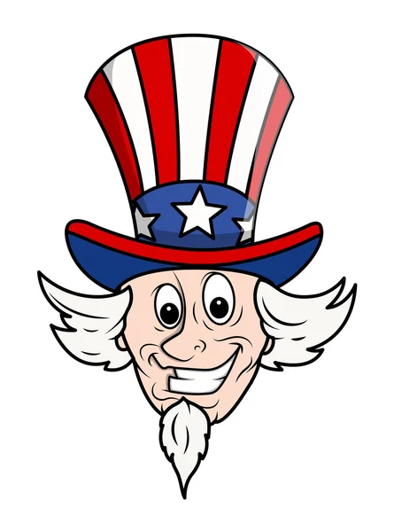 Uncle Sam karikatúra szembenéz — Stock Vector