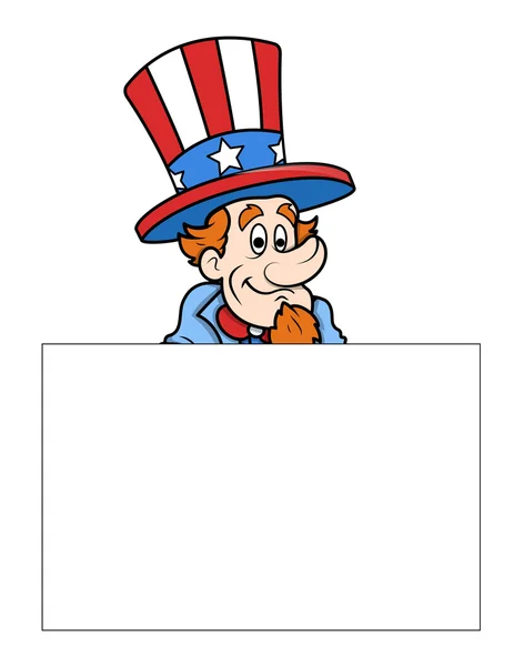 Uncle Sam with Banner - Independence Day Message Vector — Stock Vector