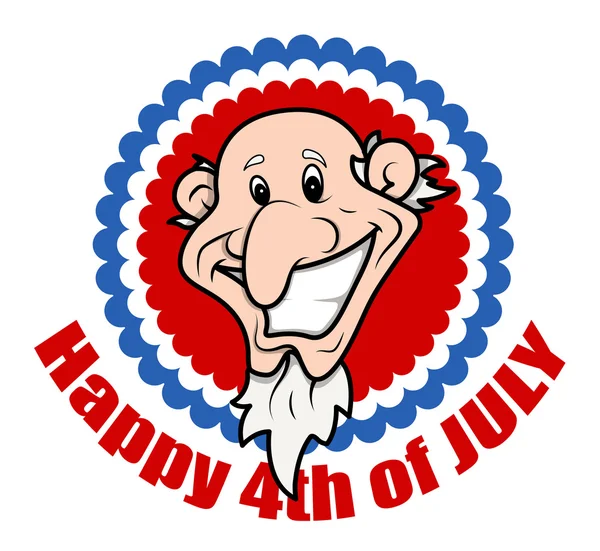 Very Funny Bald Uncle Sam - 4th of July Vector Illustration — Stock Vector