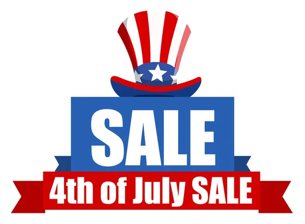 4 juli försäljning banner — Stock vektor