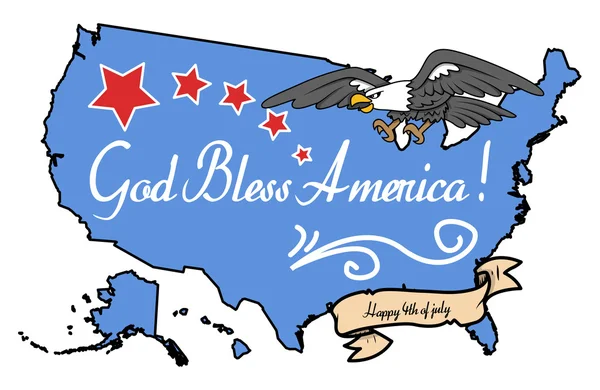 Бог благословить Америку - четверте липня вектор — стоковий вектор