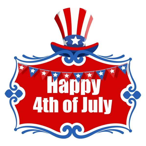 4th Of July - Greeting Text Banner — Stock Vector