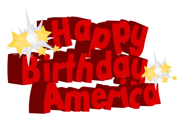 Κείμενο χαιρετισμού Αμερική χαρούμενα γενέθλια διάνυσμα — Διανυσματικό Αρχείο