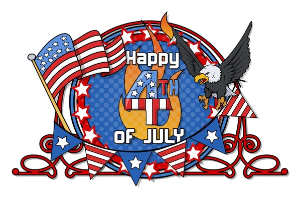 วันประกาศอิสรภาพ - สุขสันต์วันชาติเวกเตอร์ 4 กรกฎาคม — ภาพเวกเตอร์สต็อก