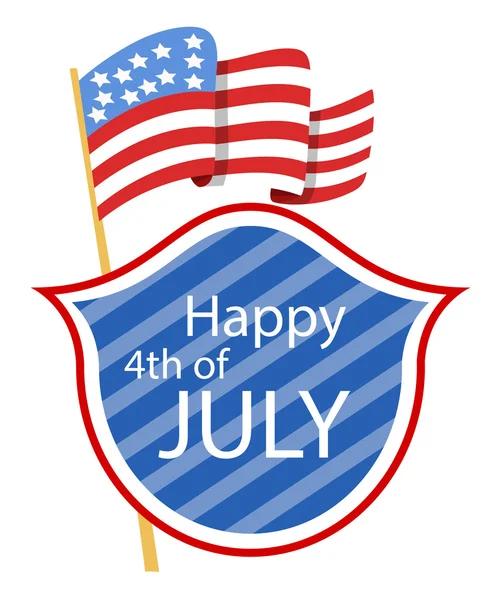 Щасливий 4-го липня щит з банером — стоковий вектор