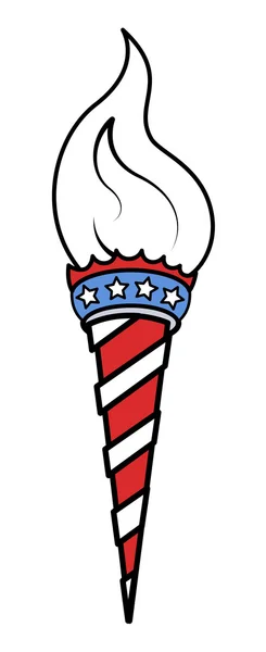 Torch light - 4th of july - USA - Vector — Stock Vector