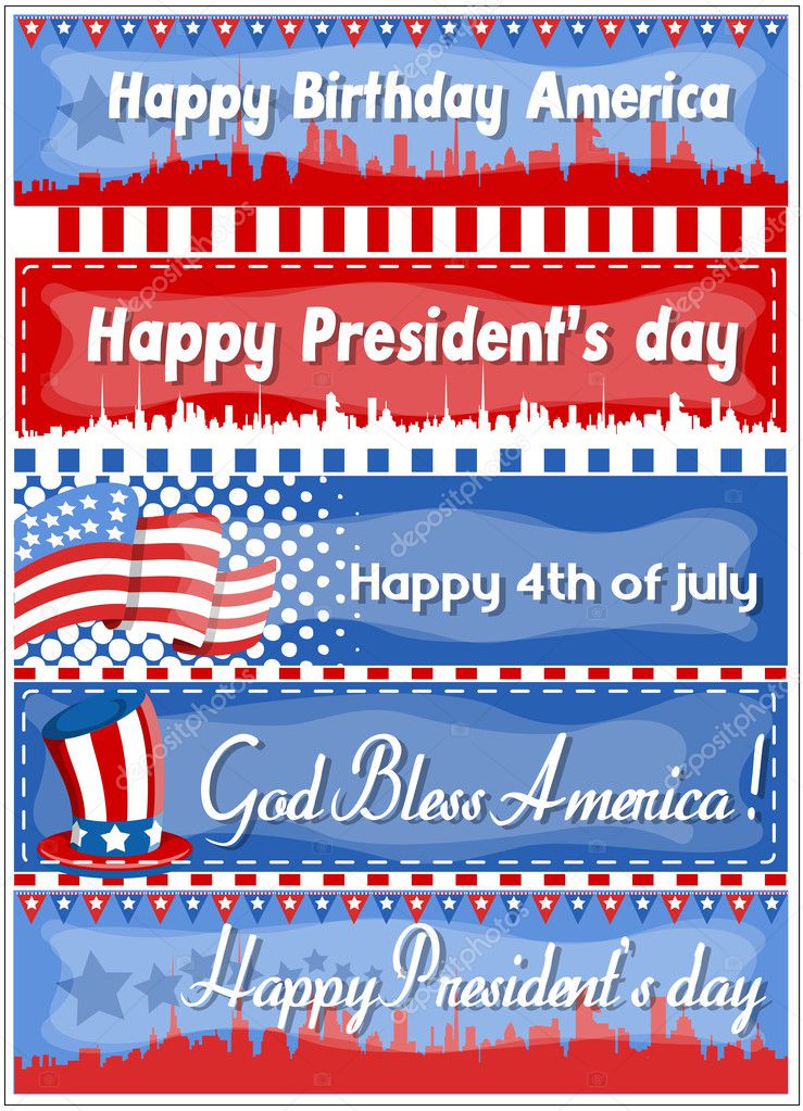 4th of july web banners - vector