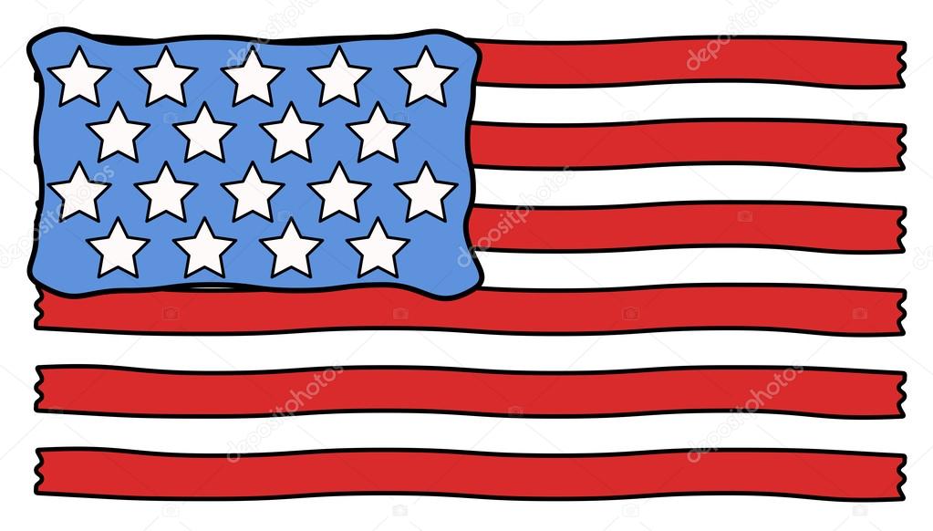 USA Flag cartoon vector