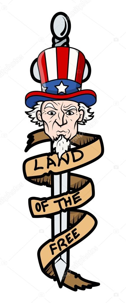 Land of the Free - Uncle Sam Vector Illustration