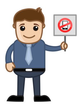çizgi film iş karakter - izin yok cep telefonu