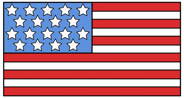 Bandera americana ilustración vector — Vector de stock