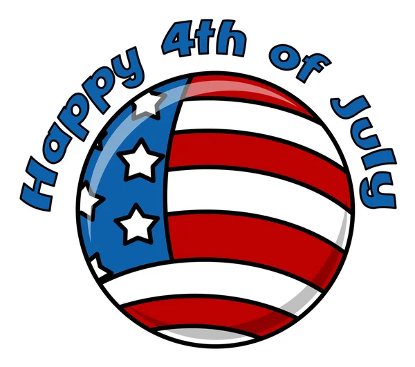 Feliz ícone de 4 de julho - Bandeira dos EUA —  Vetores de Stock