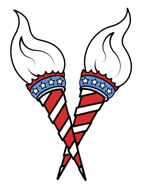 Lampe torche - Jour de l'indépendance des États-Unis — Image vectorielle