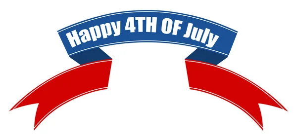 Happy 4th of july ribbon banner — Stock Vector