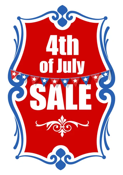 Vetor de banner de venda 4 de julho —  Vetores de Stock