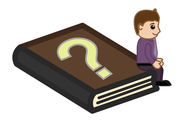 FAQ boeken - business cartoon — Stockvector