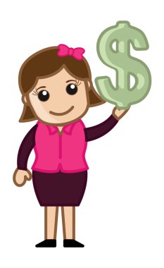 dolar işareti - karikatür iş vektör çizimler