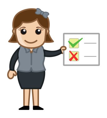 Kontrol Cetveli gösterme - karikatür iş vektör çizimler