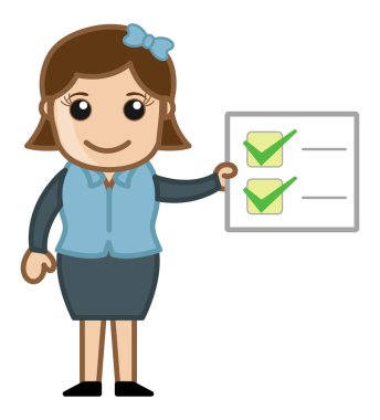 iş bitmiş - karikatür iş vektör çizimler