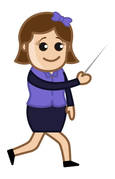 Дівчина з палицею - мультфільм бізнес Векторні ілюстрації — стоковий вектор