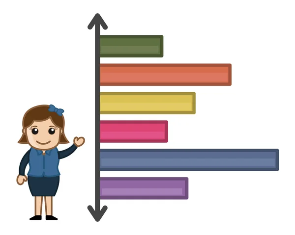 Çeşitli zamanlarda - karikatür iş vektör çizimler üzerinde grafik istatistikleri — Stok Vektör