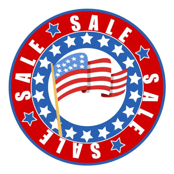 Sale on independence day vector seal badge — Stock Vector