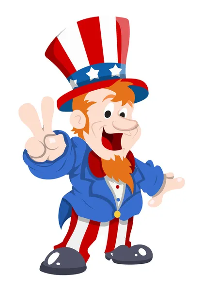 Boldog és aranyos uncle sam — Stock Vector