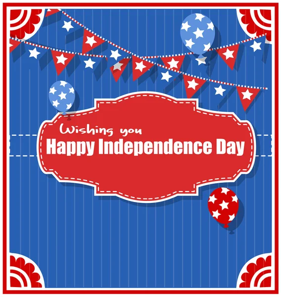 Wishing you happy independence day greeting background — Stock Vector