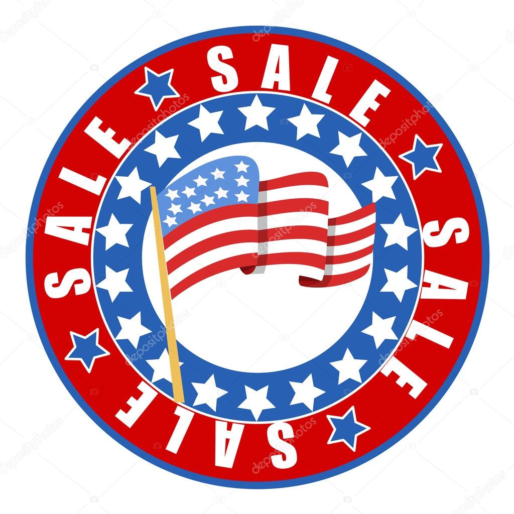 Sale on independence day vector seal badge
