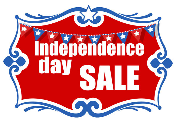 Баннер поздравления и продажи - 4 июля векторная иллюстрация
