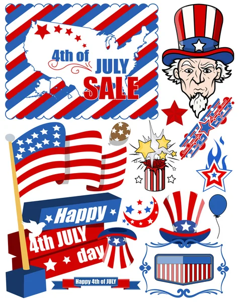 Design elements for 4th of july — Stock Vector