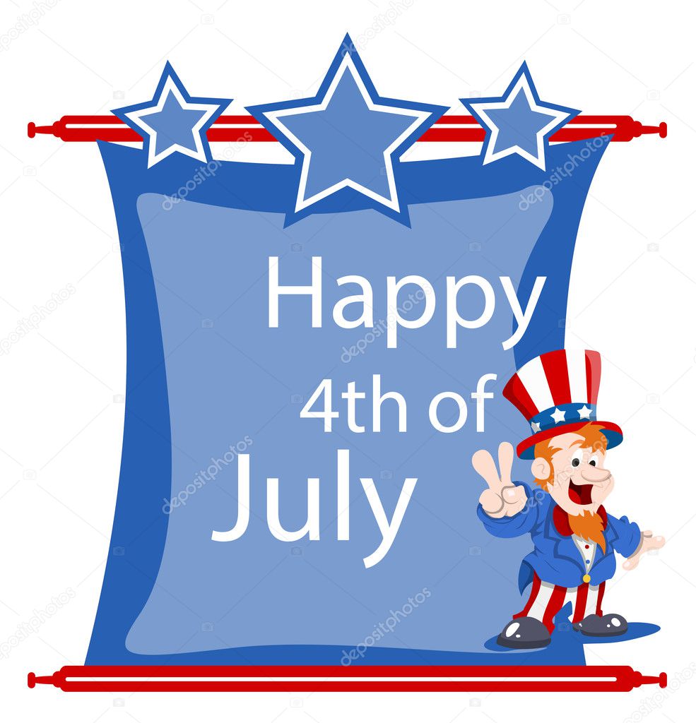 Happy 4th of july holiday vector scroll