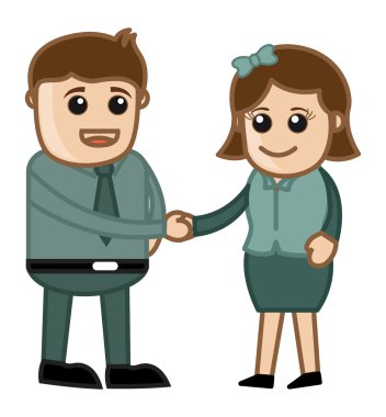 iş anlaşması - iş vektörel çizimler karikatür.