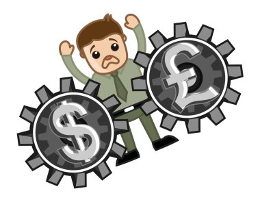 Forex piyasası - kayıp - iş vektörel çizimler karikatür