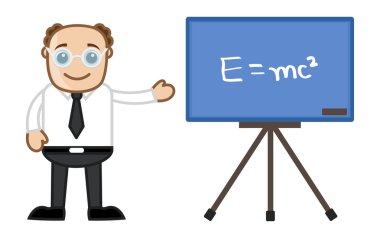 e - öğretim mc2 man - iş vektörel çizimler karikatür
