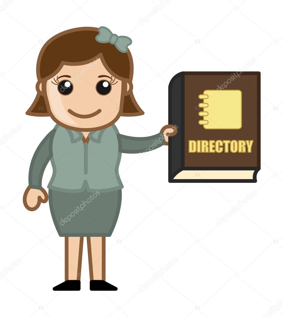 Holding a Business Directory - Business Cartoons Vectors