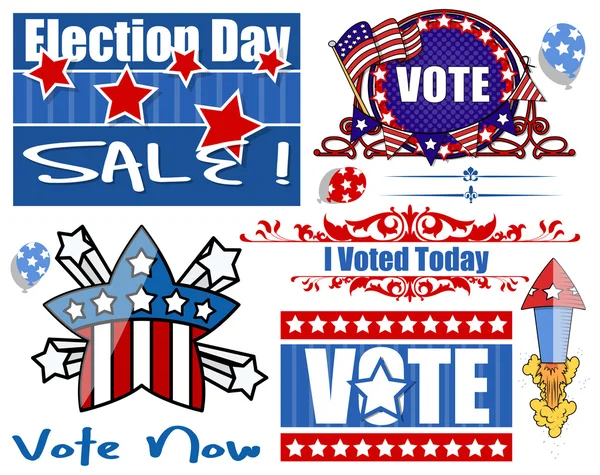 EE.UU. Festival del día de las elecciones Conjunto de gráficos vectoriales — Archivo Imágenes Vectoriales