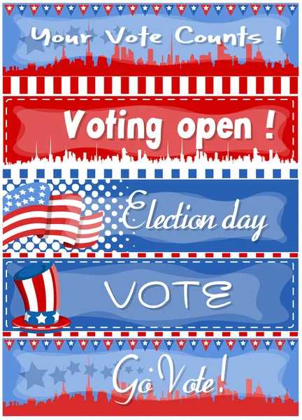 Banner - Election Day Illustrazione vettoriale — Vettoriale Stock