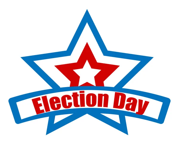 Election day star retro banner vector — Stock Vector