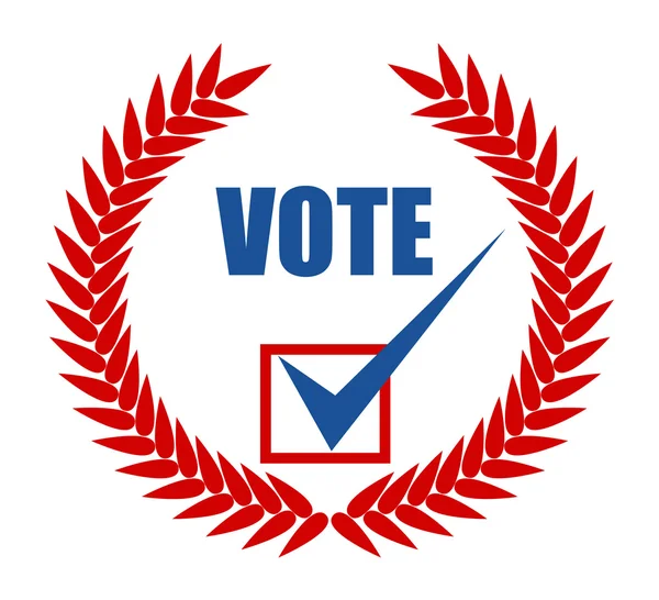 Ghirlanda di alloro - voto - Giorno delle elezioni - Illustrazione vettoriale — Vettoriale Stock