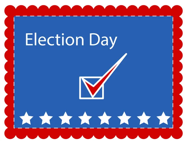 Style de timbre simple - Illustration vectorielle du jour d'élection — Image vectorielle