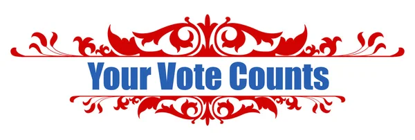 Your vote counts - decorative banner text vector — Stock Vector