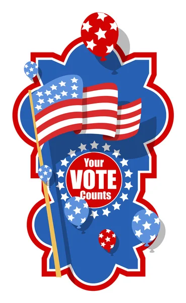 Patriotic Theme - Your Vote Counts - Election Day Vector Illustration — Stock Vector