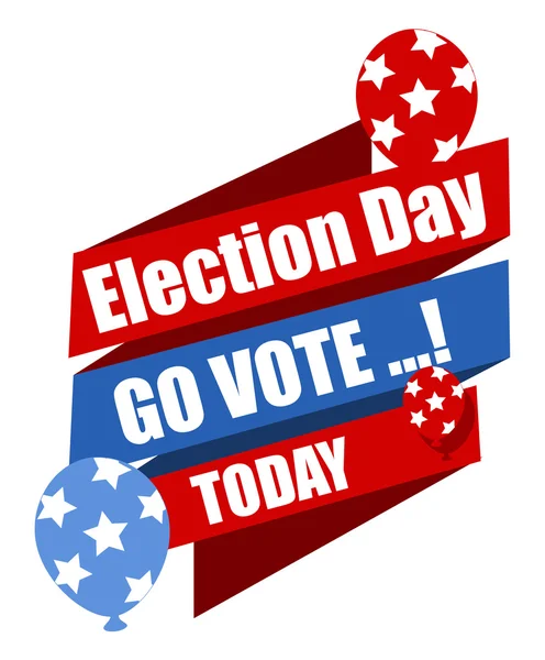 Hari Pemilu - Go Vote - Hari ini - Vector Illustration - Stok Vektor